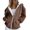 Khaki, variant on Sweatshirt for Women Autumn And Winter Zipper Loose Star Pattern Zip Up Hoodie