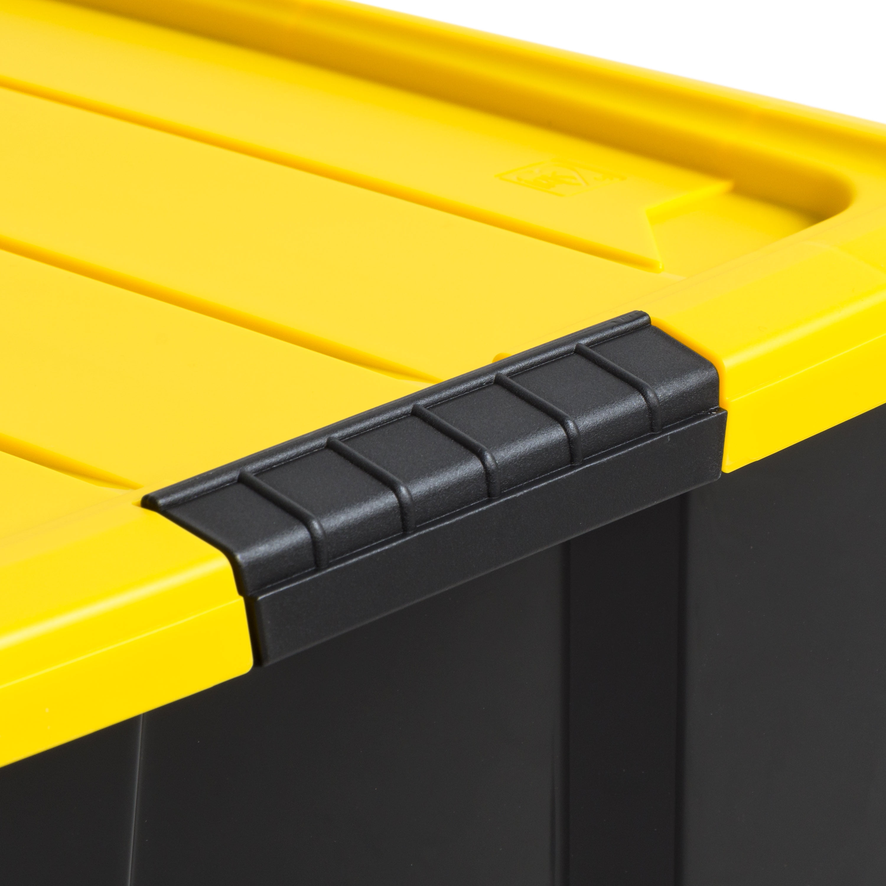 IRIS 60 Qt Black Plastic Storage Bin with Lid Tote, Plastic Storage Container with Lid, 6-Pack