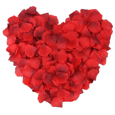 Diamonique Rose - 500pcs Silk Flower Rose Petals Wedding Party Decoration, Gradient Red
