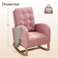 thumbnail image 2 of Rocking Chair for Nursery, Upholstered Glider Rocker with High Backrest and Padded Seat, Comfy Accent Armchair with Side Pocket for Bedroom, Living Room, Nursing Room, 2 of 8