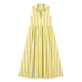 thumbnail image 5 of Women's Casual Sleeveless Lapel Striped Dress with Pockets, Lightweight Fashion, 5 of 5