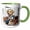 Green/White, variant on 3drose, Funny Cute Cool Abstract Yellow Labrador Retriever Dog Bowling, 15oz Two-tone Yellow Mug