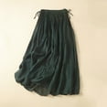 thumbnail image 2 of fheaev Flowy Boho Skirt for Women Summer Cotton Linen Swing A Line Pleated Maxi Skirt Casual Elastic High Waist Beach Vacation Holiday Long Skirts, 2 of 9