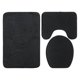 thumbnail image 1 of Stone Embossed 3 Piece Bathroom Rug Set, Toilet Lid Cover, Floor Mat, Absorbent Bath Mat, Black, 1 of 4