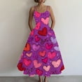 thumbnail image 4 of Fashion Valentine's Day Dress For Women Printed Off-Shoulder Sleeveless Dress Hot Pink XL, 4 of 4
