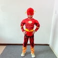 thumbnail image 3 of Disfraz de Flash de lujo para niño, disfraz de película para niños, fiesta de carnaval, Halloween, disfraz de Flash, máscara, cinturón con zapatos, 3 a 12 años, 3 of 5
