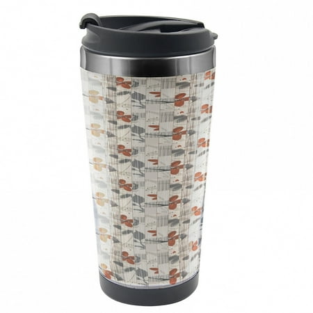 

Abstract Travel Mug Blooming Spring Plants Steel Thermal Cup 16 oz by Ambesonne