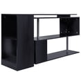 thumbnail image 3 of Black Modern L-Shaped Home Office Desk - 3-Tier Storage Shelves & Built-In Bookshelf, 3 of 7