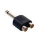thumbnail image 1 of Adaptador 2 Jacks Rca Hembra A Plug 6.3mm Monoaural Steren 251-100, 1 of 2