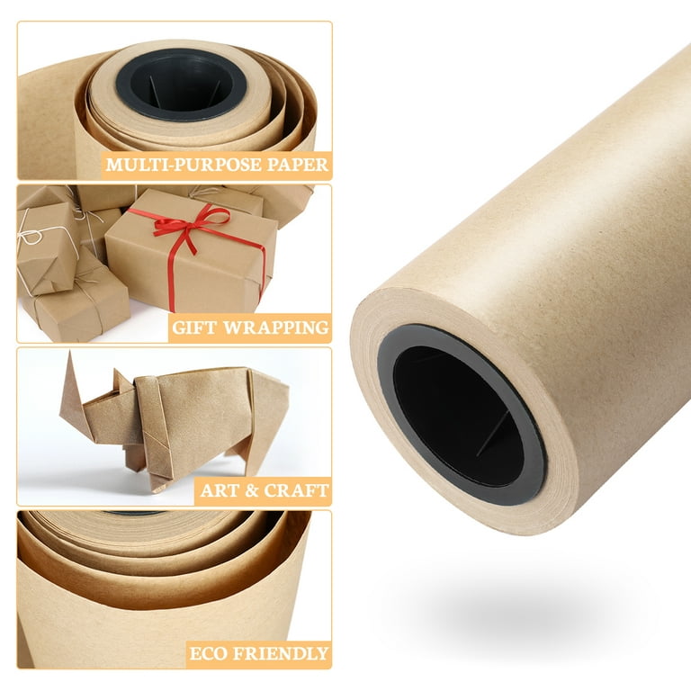 OUNONA Kraft Paper Roll Biodegradable Brown Kraft Wrapping Paper Great for  Craft Projects Gifts Wrapping Furniture Protection 