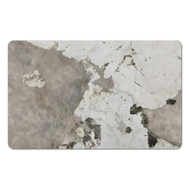 Modern Marble Bath Rug Runner – 20x32 inch Non-Slip Microfiber Bathroom Mat, Long & Soft Luxury, Machine-Washable Floor Rug for Tub & Shower