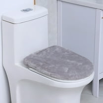 AUQ Toilet Lid Cover for Bathroom Velvet Soft Toilet Lid Seat Cover Washable Machine Toilet Lid Cover with Elastic Bottom Fits Most Toilet Lids (Bright Colors)