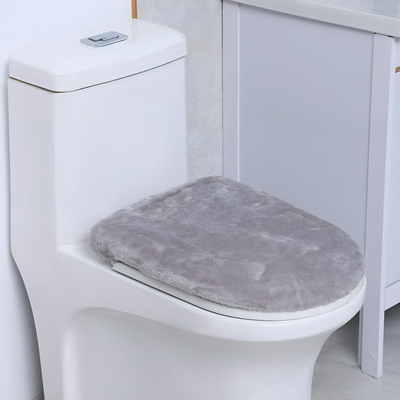 AUQ Toilet Lid Cover for Bathroom Velvet Soft Toilet Lid Seat Cover Washable Machine Toilet Lid Cover with Elastic Bottom Fits Most Toilet Lids (Bright Colors)