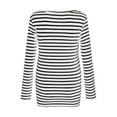 thumbnail image 4 of Womens Maternité Régulière Ourlet Manches Longues Col Rond Basique Nourrice T-Shirt Ceinture Top Allaitement, 4 of 5
