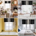 thumbnail image 5 of Black Beige Striped Kitchen Curtain Valances for Windows Farmhouse Short Curtains, Modern Farmhouse Retro Lines Rod Pocket Valance Curtain for Bedroom Cafe Living Room, 5 of 8