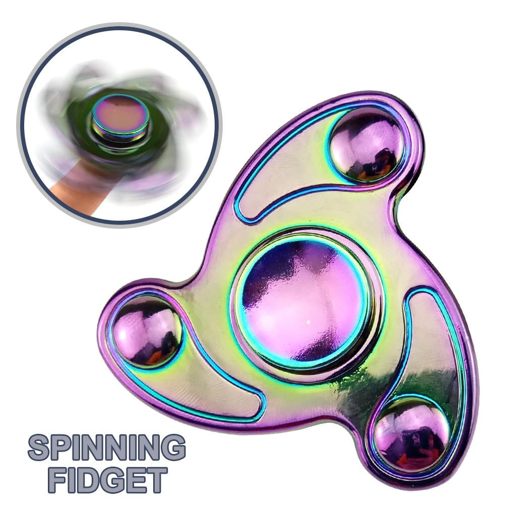Iridescent Metal Tri Wing Fidget Spinner High Quality Heavy 