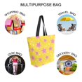 thumbnail image 7 of FORMRS Womens Canvas Tote Bag with Zipper Inner Pocket Shoulder Handbag, Big Pink Stars Pattern, 7 of 7