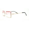 thumbnail image 3 of Luxury Rimless Showy Hustler Rectangle Metal Rim Sunglasses Gold - Pink Yellow, 3 of 4