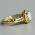 thumbnail image 4 of Engagement Halo Floral Ring Oval Cut Fire Opal 14K Yellow Gold Plated Silver Size 9, 4 of 4