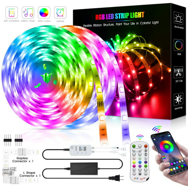 50ft Led Strip Lights 15m Ultra Long Bluetooth App Control Led Light Strip With Remote Rope Lights 5050 Rgb Led Lights For Bedroom Music Sync Color Changing Diy For Room Home Kitchen Party Christmas Walmart Com Walmart Com Cuttable design allows you to choose the ideal length of led lights color changing led lights: 50ft led strip lights 15m ultra long bluetooth app control led light strip with remote rope lights 5050 rgb led lights for bedroom music sync color