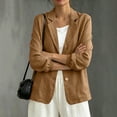 thumbnail image 4 of Tqyyweavej Women's Casual Jacket Lightweight Button Down Business Work Coat Stretch Long Sleeve Jackets for Women with Pockets S-2XL, 4 of 6