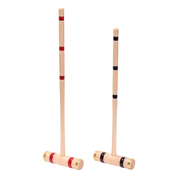 AmishToyBox.com Deluxe 8-Player Croquet Game Set with Duffel Carry Bag Four 28"/Four 32" Handles