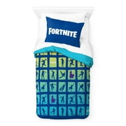 Fortnite Boogie Kids 2-Piece Twin/Full Reversible Comforter and Sham Bedding Set, Microfiber, White, Epic Games, Gaming Bedding