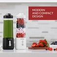 thumbnail image 3 of Brookstone Black & White Personal Blender Combo Pack with Two Additional Lids, BPA-Free, 500ml, 3 of 7