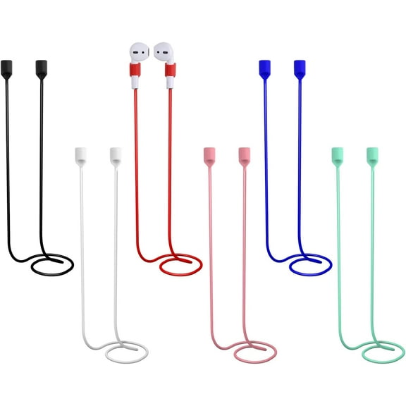 6pcs Magnetic Anti-Lost Straps Accessories Compatible with AirPods Pro/3/2/1, Colorful Sport Earbuds String Soft Running Tether Lanyard Silicone Wire Cable Connector, Neck Rope for Wireless Earphone
