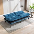 thumbnail image 2 of Spaco Convertible Futon Sofa Bed Futon Couche for Living Room, Chenille-Blue, 2 of 16
