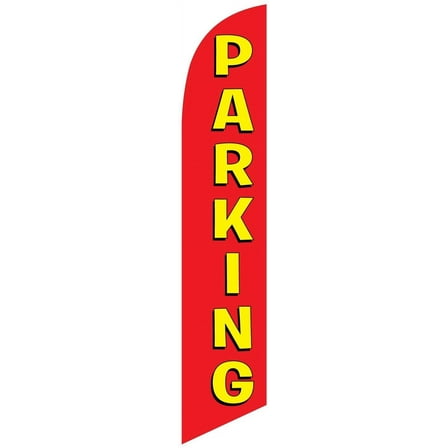 Parking Advertising Feather Banner Swooper Flag Sign with Flag Pole Kit and Ground Stake