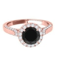 thumbnail image 5 of Mauli Jewels Engagement Rings for Women 1.25 Carat Halo Black Diamond Engagement Ring Crafted 4 Prong-Setting 14k Solid Rose Gold, 5 of 7