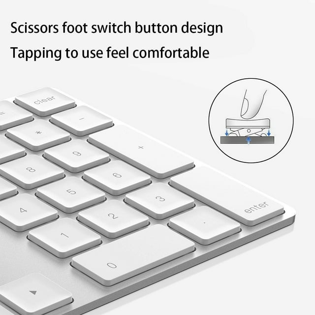 Numeric Keyboard with USB Digital Input Travel Aluminum Small Receiver Strong Stability Ergonomics Pocket Keypad Laptop Computer Black trade edition