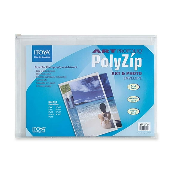 Itoya PolyZip Envelope - 14" x 11", Clear