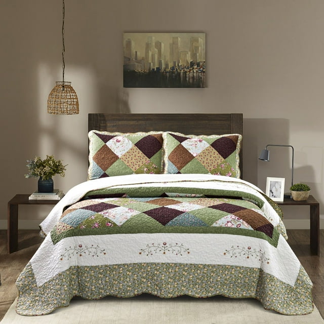 Courtepointe Boho avec Imprimé Décoratif Patchwork