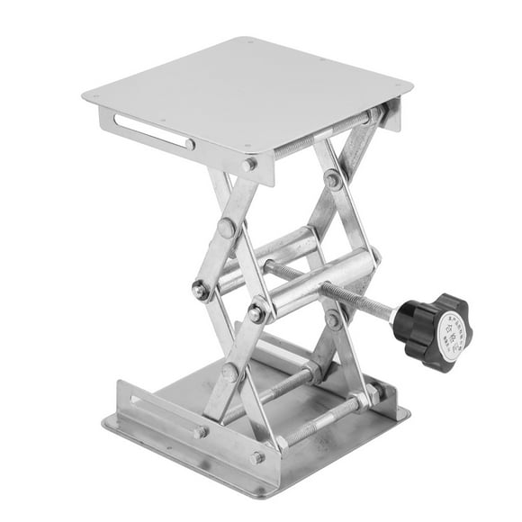 Lifting Platform, Stainless Steel Stable Lifting Platform Adjustable Height Laboratory Lifting Stand Scissor Rack Physics Chemistry Biology, 3.9 X 3.9 X 1.8-6.2 In