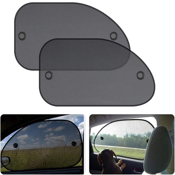 2PCS Sun Shade for Car Window, Cling Sunshade Universal Baby Side Window Car Sun Shades with Sucker,Blocks Over 98% of Harmful UV Rays,Sun, Glare Protection for Your family