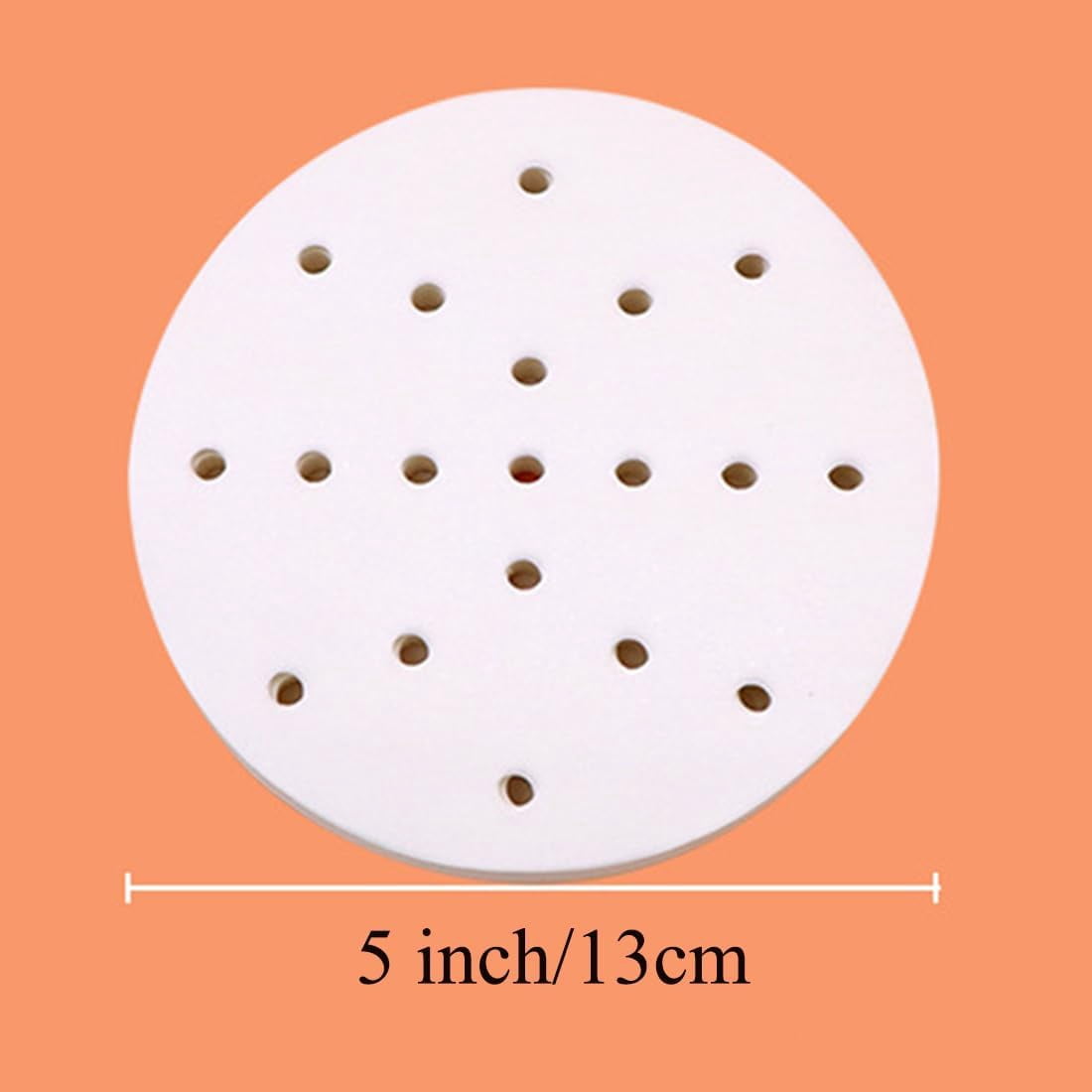 1000pcs 5 inch Air Fryer Liners Disposable Rounds, Bamboo Steamer Liners, Perforated Parchment Steaming Papers, Non-stick Steamer Mat Liner for Air Fryers Baking Cooking Oven (5")