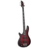 Schecter Hellraiser Extreme-4 Left Handed 4-String Bass Guitar, Crimson Red Burst Satin