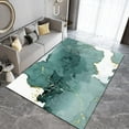 thumbnail image 2 of Modern Emerald Green Ink Area Rugs, Abstract European Light Luxury Golden Lines Indoor Non-Slip Rug, Soft Machine Washable Decorative Carpet for Front Porch Kitchen Entryway Doormats 4x5ft, 2 of 7