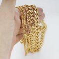 thumbnail image 3 of 18K Gold Plated Cuban/Curb Link Chain Necklace Bracelet - no fade-no Allergy, 3 of 6
