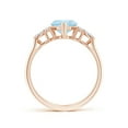 thumbnail image 2 of ANGARA Natural Heart-Shaped Aquamarine Side Stone Engagement Ring with Diamonds in 14K Rose Gold for Women (Size-7mm) | March Birthstone, Anniversary, Jewelry Gift for Women | Natural Aquamarine Ring, 2 of 10