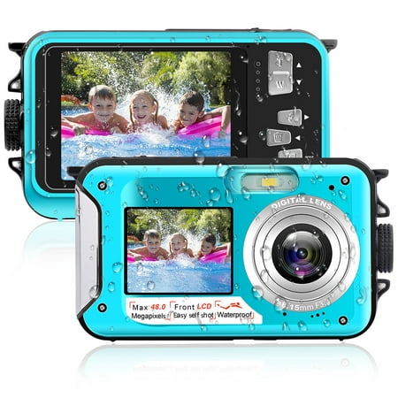 Waterproof Digital Camera Full HD 2.7K 48 MP Selfie Dual Screens 16X Digital Zoom Underwater Camera