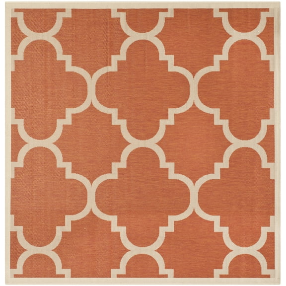 Safavieh Courtyard Becky Geometric Indoor/Outdoor Area Rug, Terracotta, 6'7" x 6'7" Square