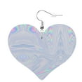 thumbnail image 7 of Leather Dangle Earrings Holographic Iridescent Color Wrinkled Foil Heart Shape Love Print Earrings For Women, 7 of 7