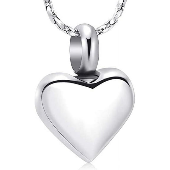 Small Heart Cremation Urn Necklace for Ashes Stainless Steel Memorial Ash Pendant Keepsake Jewelry
