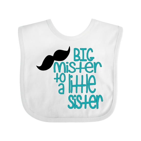 Inktastic Big Mister to a Little Sister Boys Baby Bib