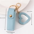 thumbnail image 2 of Lip Oil Keychain - Mirror & Oil 2-in-1, PU Leather Potable Lip Gloss Holder, Chapstick Holder Key Chain for Women & Girls (E), 2 of 6