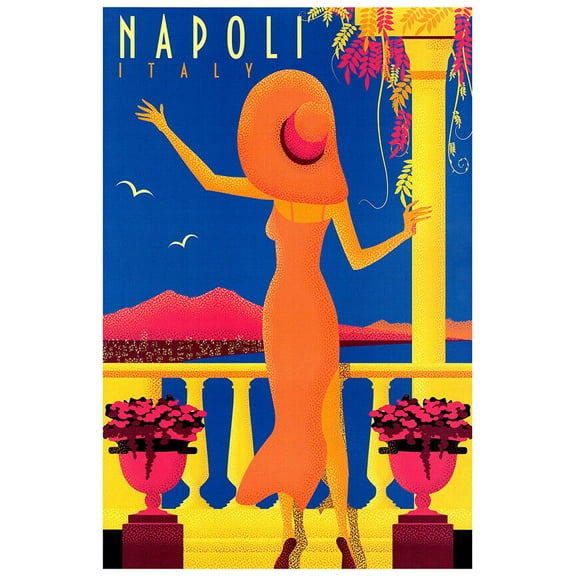 Napoli - Italy - Vintage Travel Poster (8x12Inches(US/CANonly))