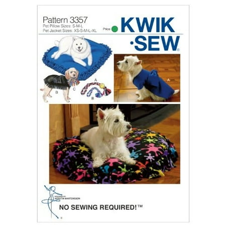 Toyo Pattern - KWIK-SEW PATTERNS K3357 Crafts Pet Pillows, Jackets and Toys, Size XS-S-M-L-XL